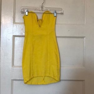 Mini tight bright yellow dress!